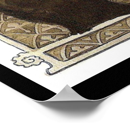 Black Cat/Chat Art Nouveau Poster (Hoek)