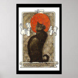 Black Cat/Chat Art Nouveau Poster
