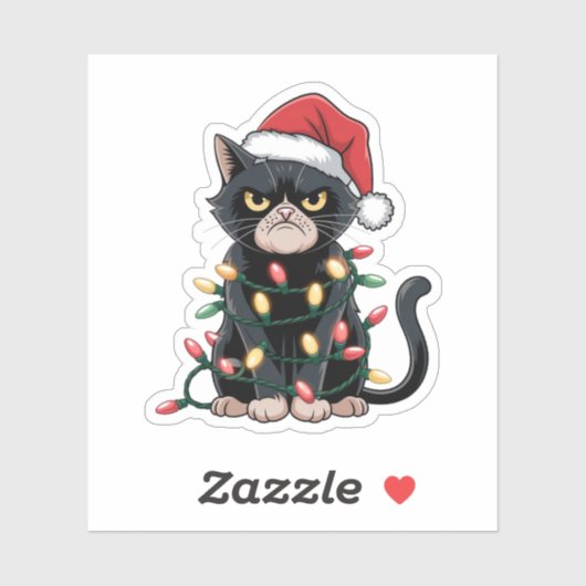 Black Cat Christmas Edition Sticker (Vel)