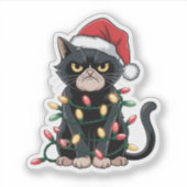 Black Cat Christmas Edition Sticker (Voorkant)