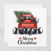 Black Cat Christmas for Cat Lovers Feestdagenkaart (Voorkant / Achterkant)