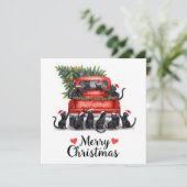Black Cat Christmas for Cat Lovers Feestdagenkaart (Staand voorkant)