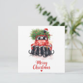 Black Cat Christmas for Cat Lovers Feestdagenkaart (Staand voorkant)