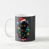 Black Cat Christmas Ice Cream Drip Santa Hat Cute Koffiemok (Links)