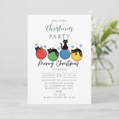 Black Cat Christmas Kaart (Staand voorkant)