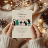 Black Cat Christmas Kaart