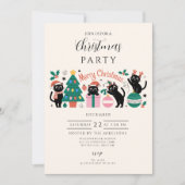 Black Cat Christmas Kaart (Voorkant)