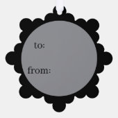 Black Cat Christmas Label en Ornament Kaart (Achterkant)