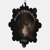 Black Cat Christmas Label en Ornament Kaart (Links)