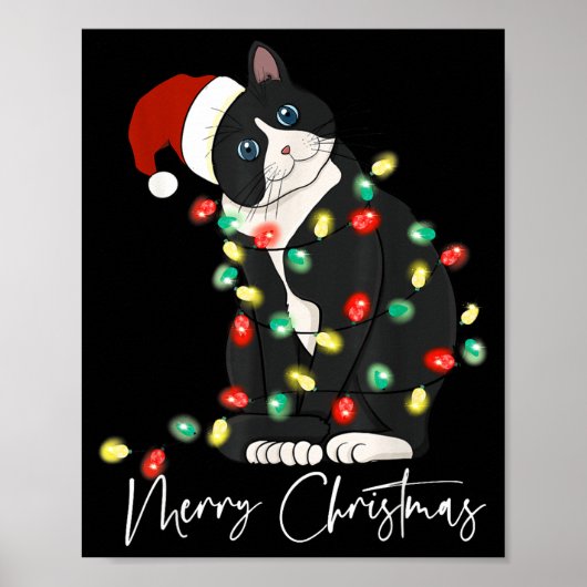 Black Cat Christmas Light Christmas Black Cat With Poster (Voorkant)