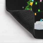 Black Cat Christmas Lights Santa Hat Black Cat Lov Muismat (Hoek)