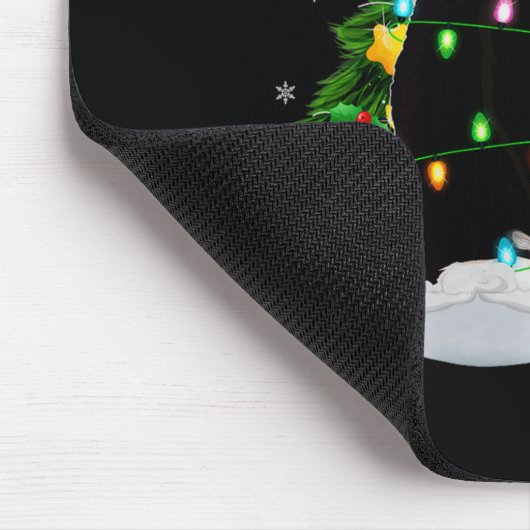Black Cat Christmas Lights Santa Hat Black Cat Lov Muismat (Hoek)