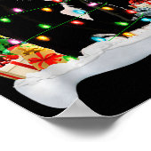 Black Cat Christmas Lights Santa Hat Black Cat Lov Poster (Hoek)