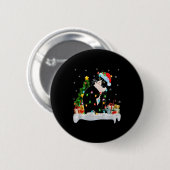 Black Cat Christmas Lights Santa Hat Black Cat Lov Ronde Button 5,7 Cm (Voorkant /achterkant)