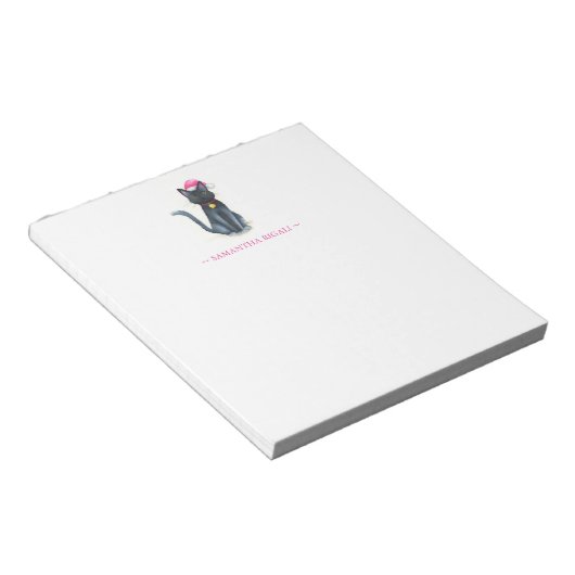 Black Cat Christmas Notitieblokken (Schuin)