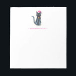 Black Cat Christmas Notitieblokken<br><div class="desc">Vier Nationale Zwarte Kattendag 2025 op 27 oktober met dit schattige notitieblok met mijn handgeschilderde waterverf zwarte kattentekening - een puur perfect cadeau voor kattenliefhebbers! Deze gepersonaliseerde notitieblokken met naam kunnen worden aangepast met behulp van het veld sjabloon om jouw naam of monogram in het roze toe te voegen, waardoor...</div>