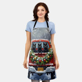 Black Cat Christmas Red Truck Holiday Schort (Gedragen)