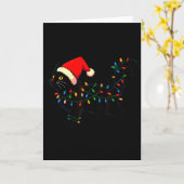 Black Cat Christmas Santa Hat Funny  Kaart (Gele Bloem)