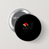 Black Cat Christmas Santa Hat Funny Ronde Button 5,7 Cm (Voorkant /achterkant)