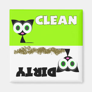 Black Cat Clean/Dirty Dishwaser Magnet