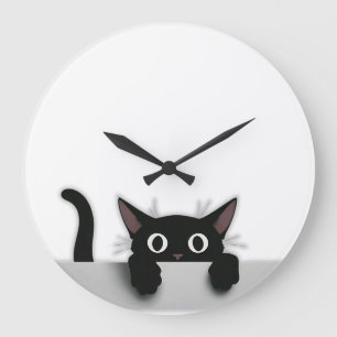 Black Cat Clock Grote Klok