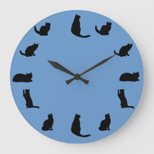 Black Cat Clock Grote Klok