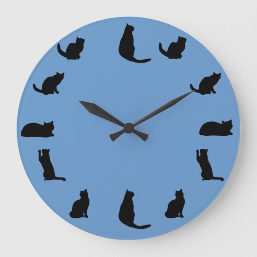 Black Cat Clock Grote Klok (Voorkant)