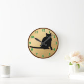 Black Cat Clock Ronde Klok (Huis)
