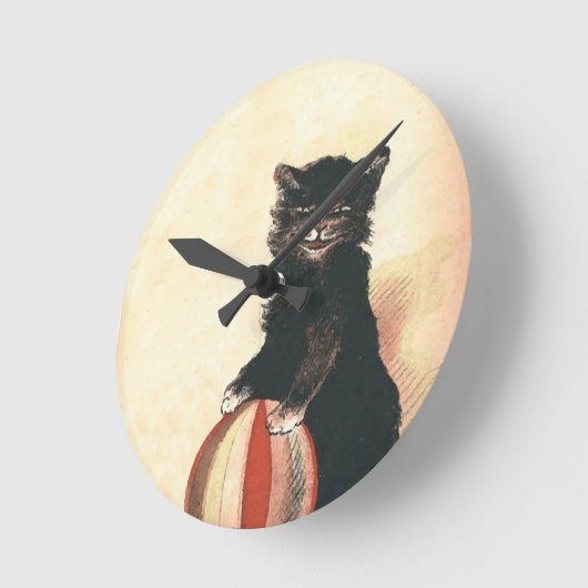 Black Cat Clock Ronde Klok (Hoek)