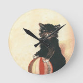 Black Cat Clock Ronde Klok (Voorkant)