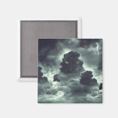 Black Cat Clouds Magneet (Voorkant / Achterkant)