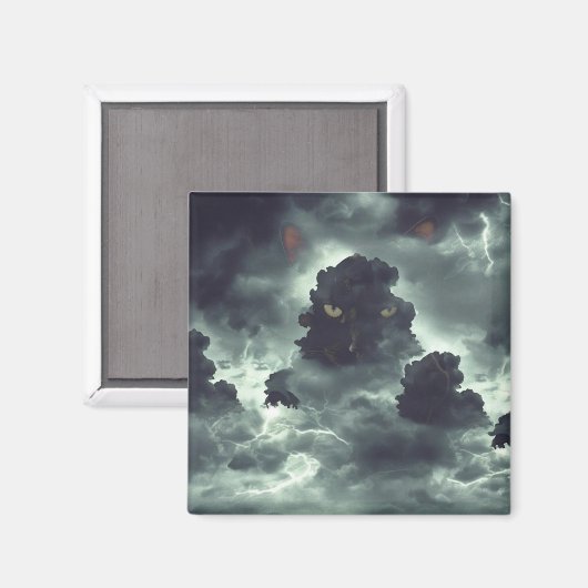 Black Cat Clouds Magneet (Voorkant / Achterkant)