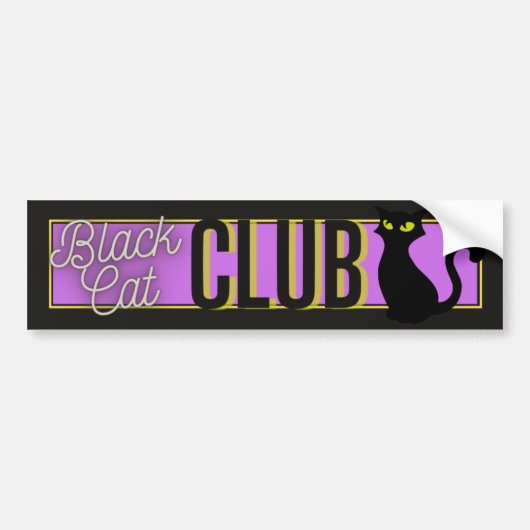 Black Cat Club Bumpersticker (Voorkant)