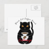 Black Cat Coffee Break Thunder_Cove Briefkaart (Voorkant / Achterkant)