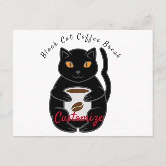 Black Cat Coffee Break Thunder_Cove Briefkaart (Voorkant)