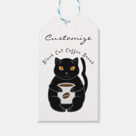 Black Cat Coffee Break Thunder_Cove Cadeaulabel (Voorkant)