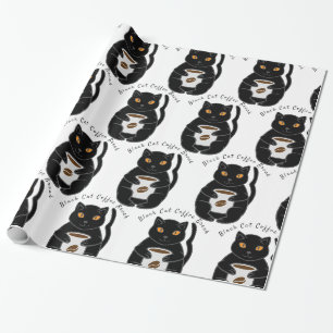Black Cat Coffee Break Thunder_Cove Cadeaupapier