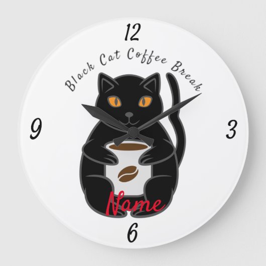 Black Cat Coffee Break Thunder_Cove Grote Klok (Voorkant)