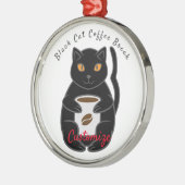 Black Cat Coffee Break Thunder_Cove Metalen Ornament (Links)