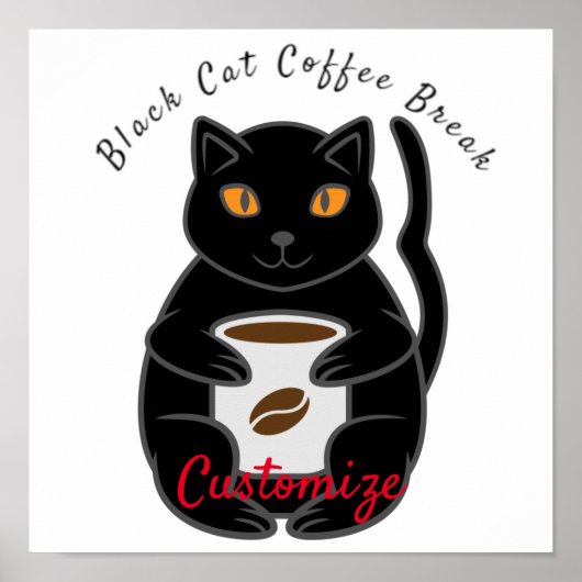 Black Cat Coffee Break Thunder_Cove Poster (Voorkant)