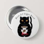 Black Cat Coffee Break Thunder_Cove Ronde Button 7,6 Cm (Voorkant /achterkant)