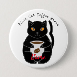 Black Cat Coffee Break Thunder_Cove Ronde Button 7,6 Cm