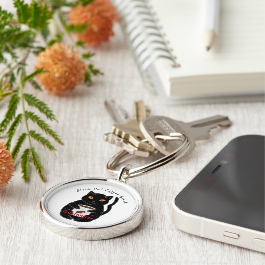 Black Cat Coffee Break Thunder_Cove Sleutelhanger (Zijkant)