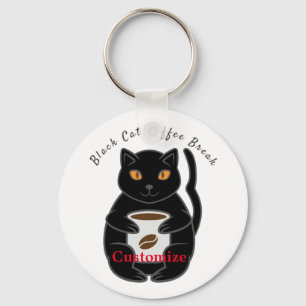 Black Cat Coffee Break Thunder_Cove Sleutelhanger