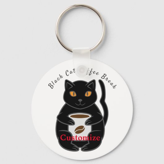 Black Cat Coffee Break Thunder_Cove Sleutelhanger (Voorkant)