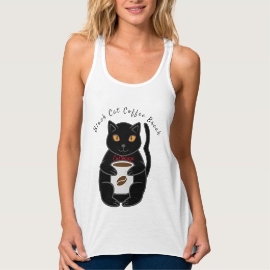 Black Cat Coffee Break Thunder_Cove Tanktop (Voorkant)