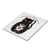 Black Cat Coffee Break Thunder_Cove Tegeltje (Zijkant)
