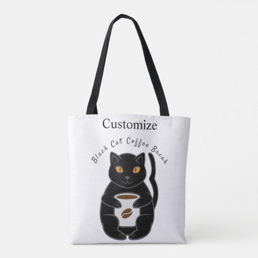 Black Cat Coffee Break Thunder_Cove  Tote Bag (Achterkant)