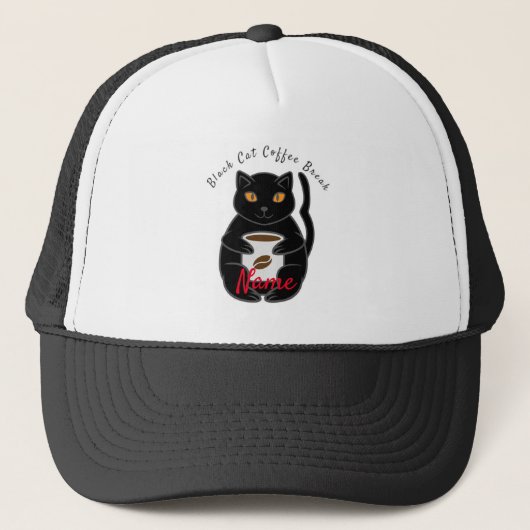 Black Cat Coffee Break Thunder_Cove Trucker Pet (Voorkant)