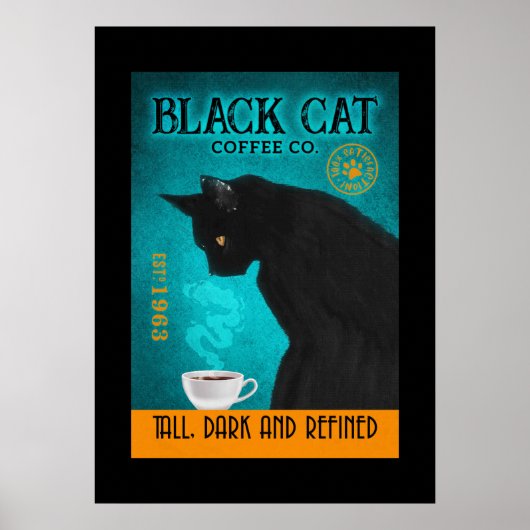 Black Cat Coffee Company Canvas Poster (Voorkant)